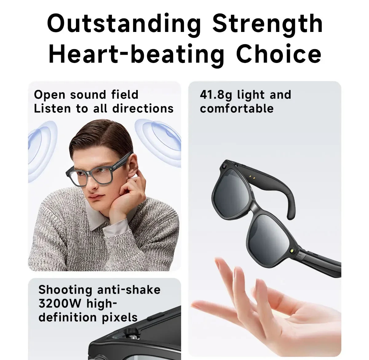 Lenovo 100MP Camera 8K HD Smart Glasses Chat GPT 260mAh Battery Bluetooth Call Voice Assistant Control Smart Glasses for Men
