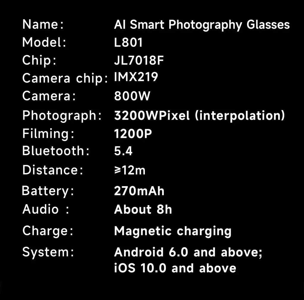 Lenovo 100MP Camera 8K HD Smart Glasses Chat GPT 260mAh Battery Bluetooth Call Voice Assistant Control Smart Glasses for Men