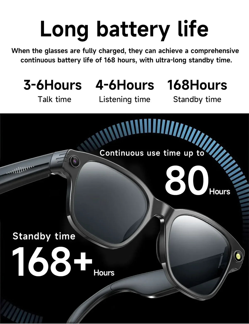 Lenovo 100MP Camera 8K HD Smart Glasses Chat GPT 260mAh Battery Bluetooth Call Voice Assistant Control Smart Glasses for Men