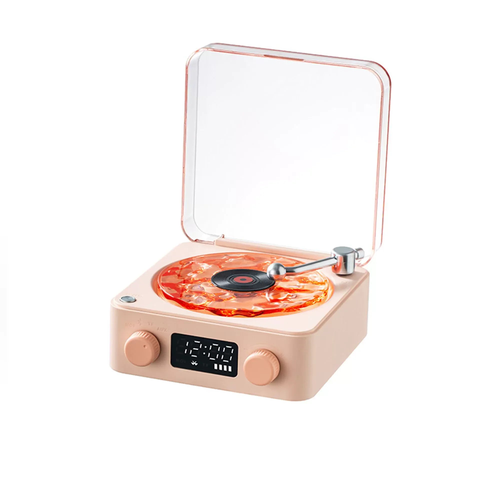 Retro Record Player Night Light with Bluetooth Speaker & White Noise Sleep Aid,RGB Mood Light for Relaxing Bedroom Nursery Decor