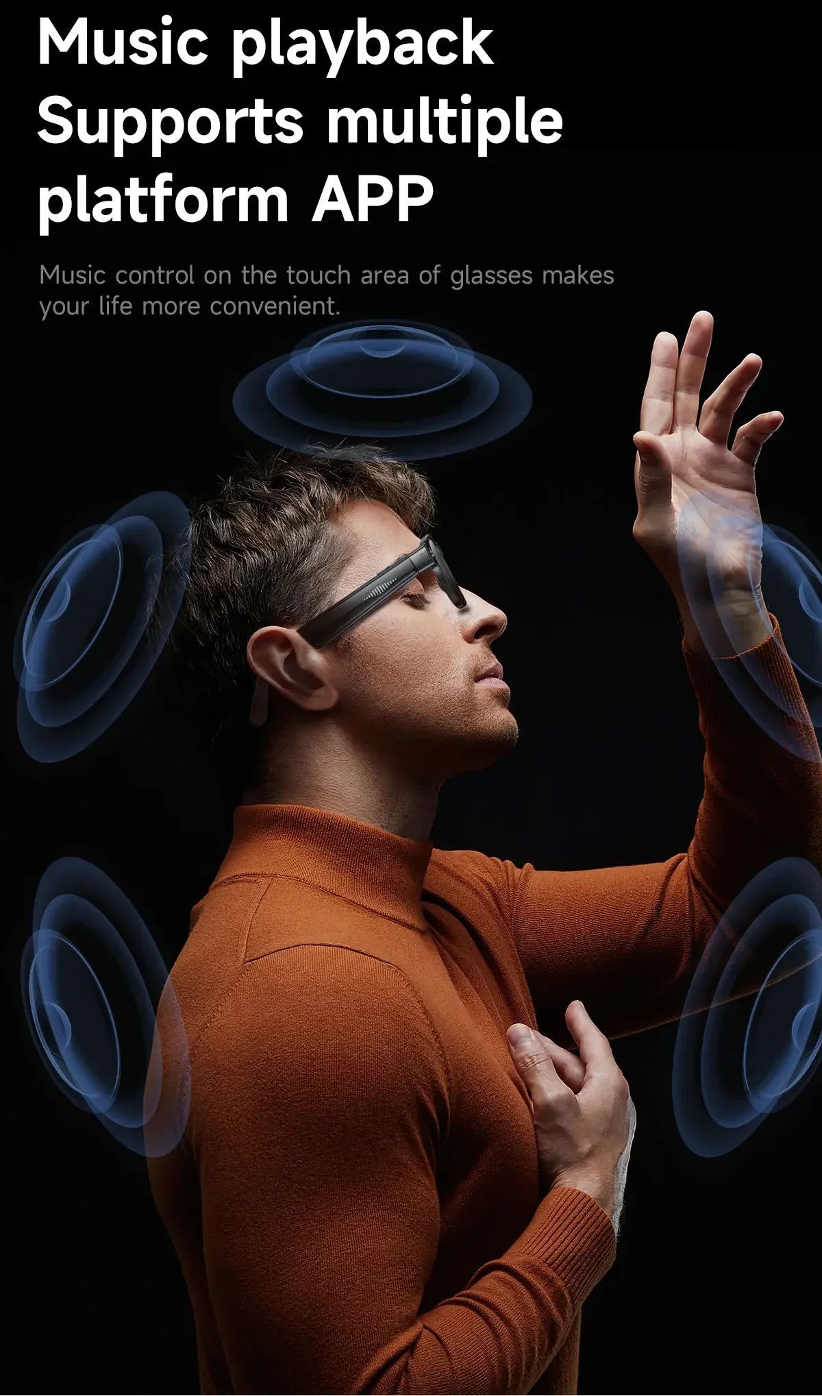 Lenovo 100MP Camera 8K HD Smart Glasses Chat GPT 260mAh Battery Bluetooth Call Voice Assistant Control Smart Glasses for Men