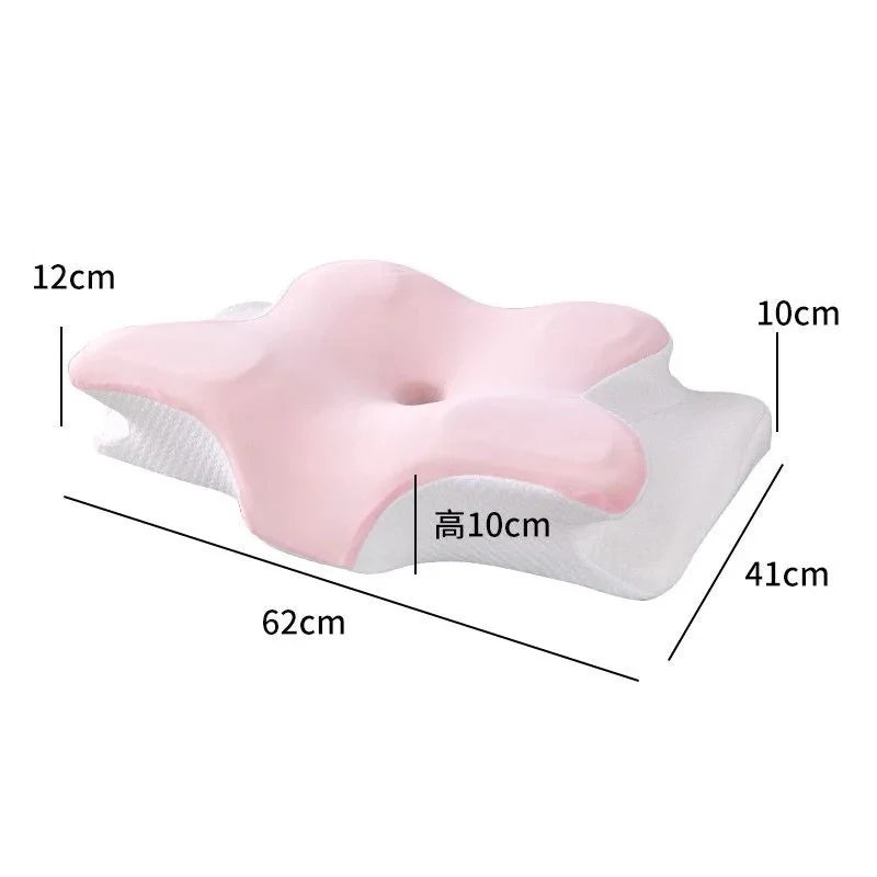 Butterfly Shape Memory Foam Pillow Ergonomic Design for Neck Pain Relief Back Side Sleepers Cervical Pillow Sleep Relaxation