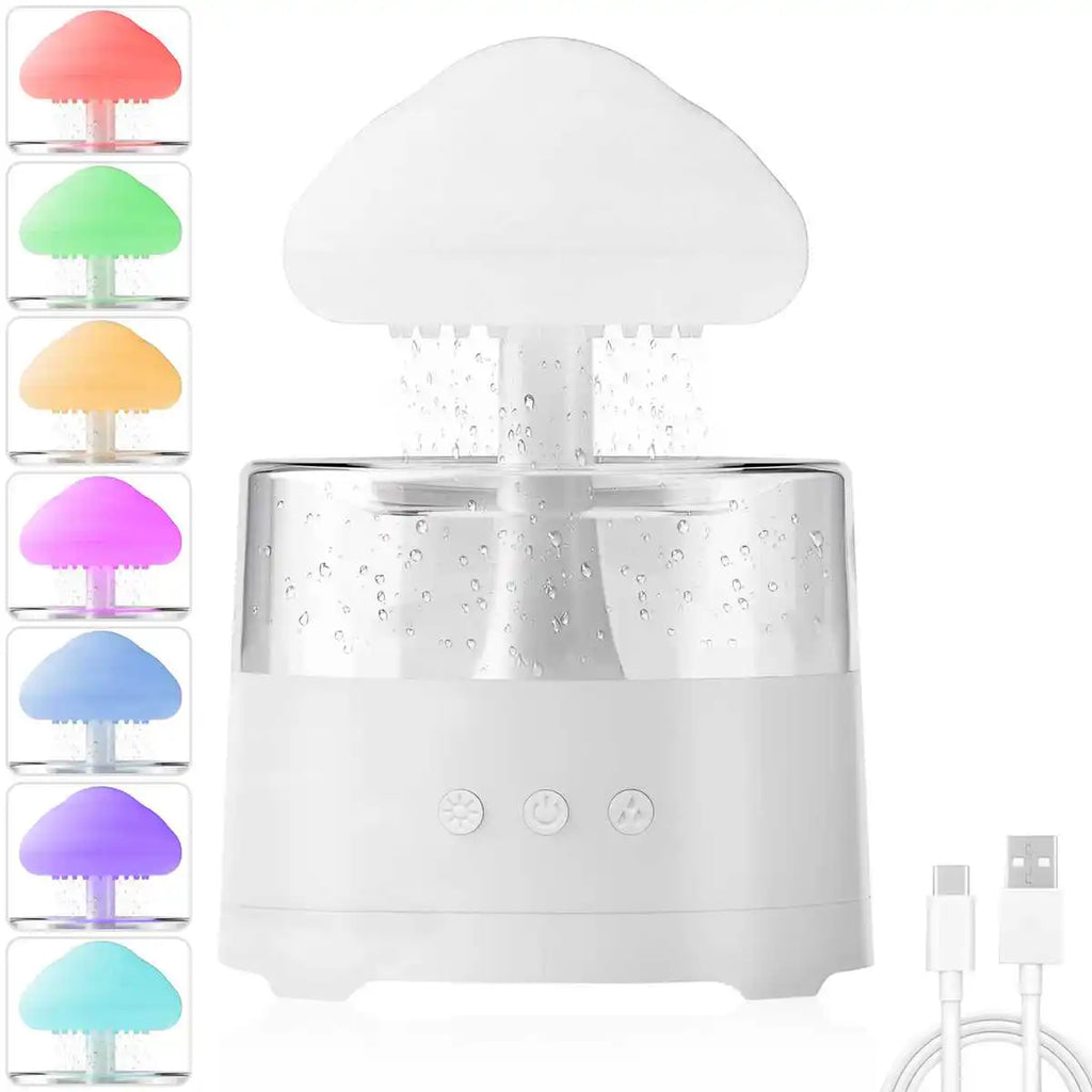 300ml USB Electric Aroma Diffuser Cloud-Shaped Colorful Ambient Light 3-Level Gradient Color Lighting Home Room Humidifier
