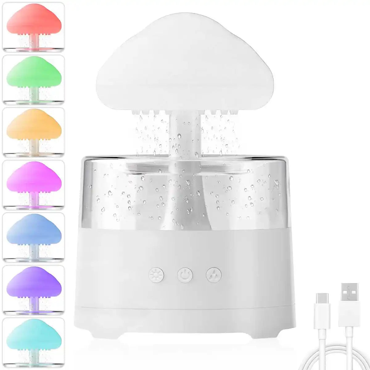 300ml USB Electric Aroma Diffuser Cloud-Shaped Colorful Ambient Light 3-Level Gradient Color Lighting Home Room Humidifier
