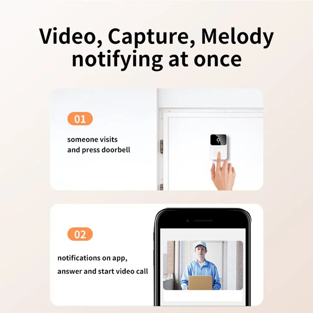HD Doorbell Outdoor Door Bell Wireless WiFi Camera Security Night Vision Video Intercom Voice Change For Home Monitor Door Phone