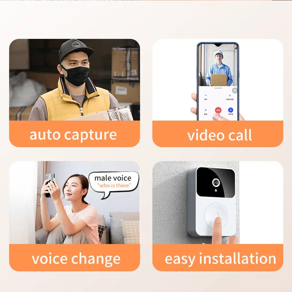 HD Doorbell Outdoor Door Bell Wireless WiFi Camera Security Night Vision Video Intercom Voice Change For Home Monitor Door Phone