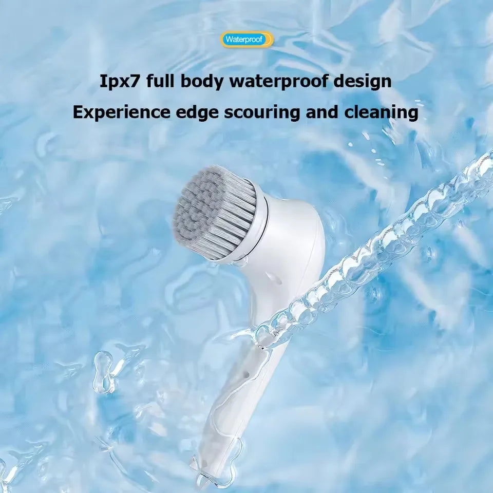 Electric Spin Cleaning Brush with 5 PCS Heads Wireless Handheld Scrubber Suitable Scrub Brush for Bathroom Kitchen Bathtub Tile