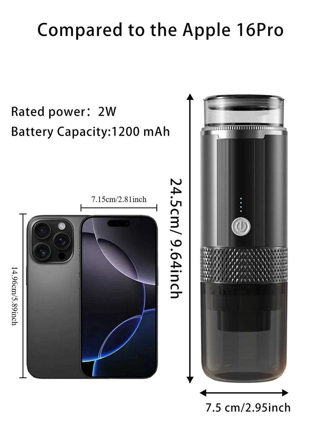 Portable Capsule Coffee Machine with 2-in-1 Design, One-Touch Dual Extraction, Compatible with Tea and Coffee Capsules, Essential for Car, Home, and Travel, Recommended for Office and Camping