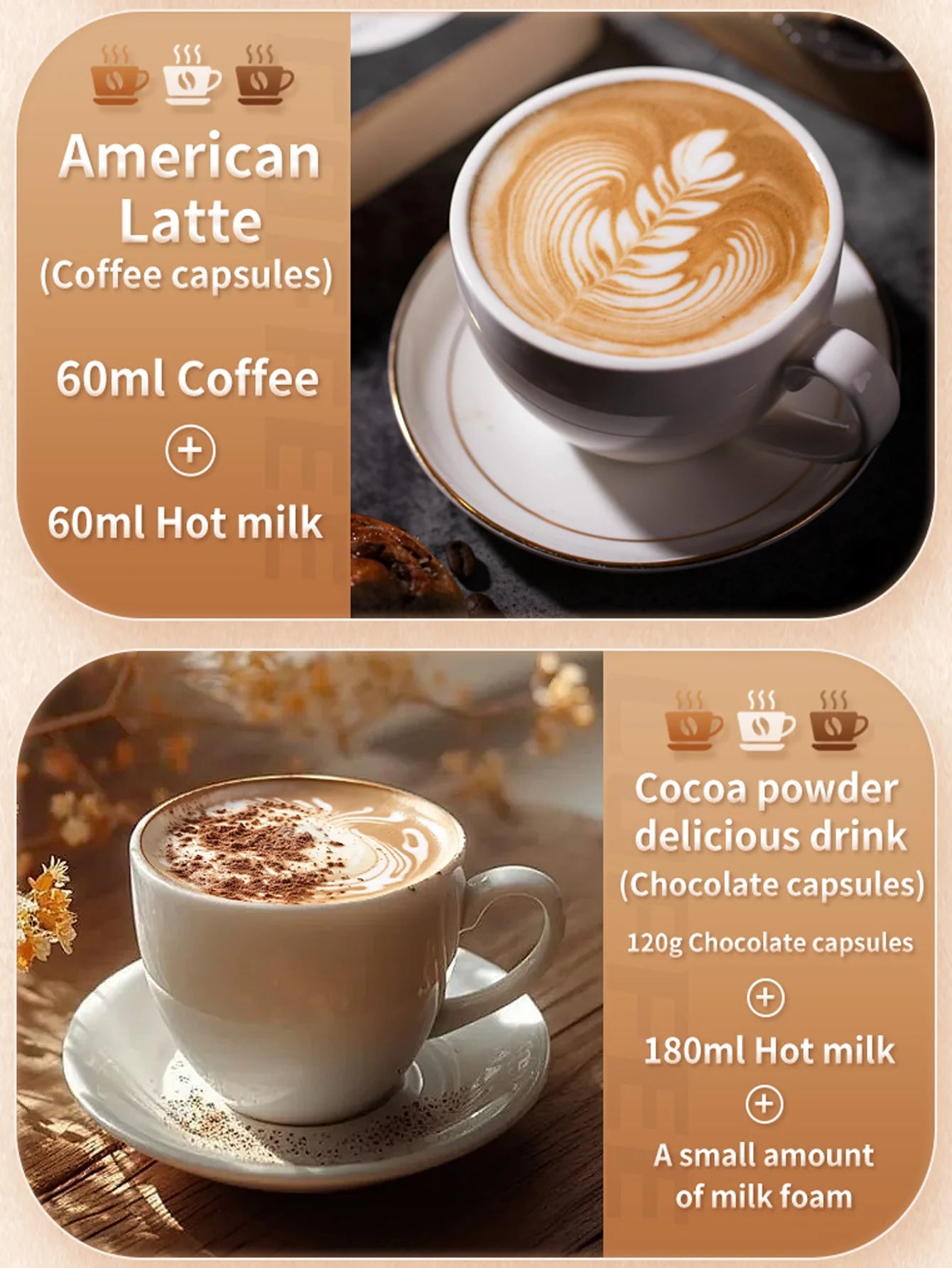 Portable Capsule Coffee Machine with 2-in-1 Design, One-Touch Dual Extraction, Compatible with Tea and Coffee Capsules, Essential for Car, Home, and Travel, Recommended for Office and Camping