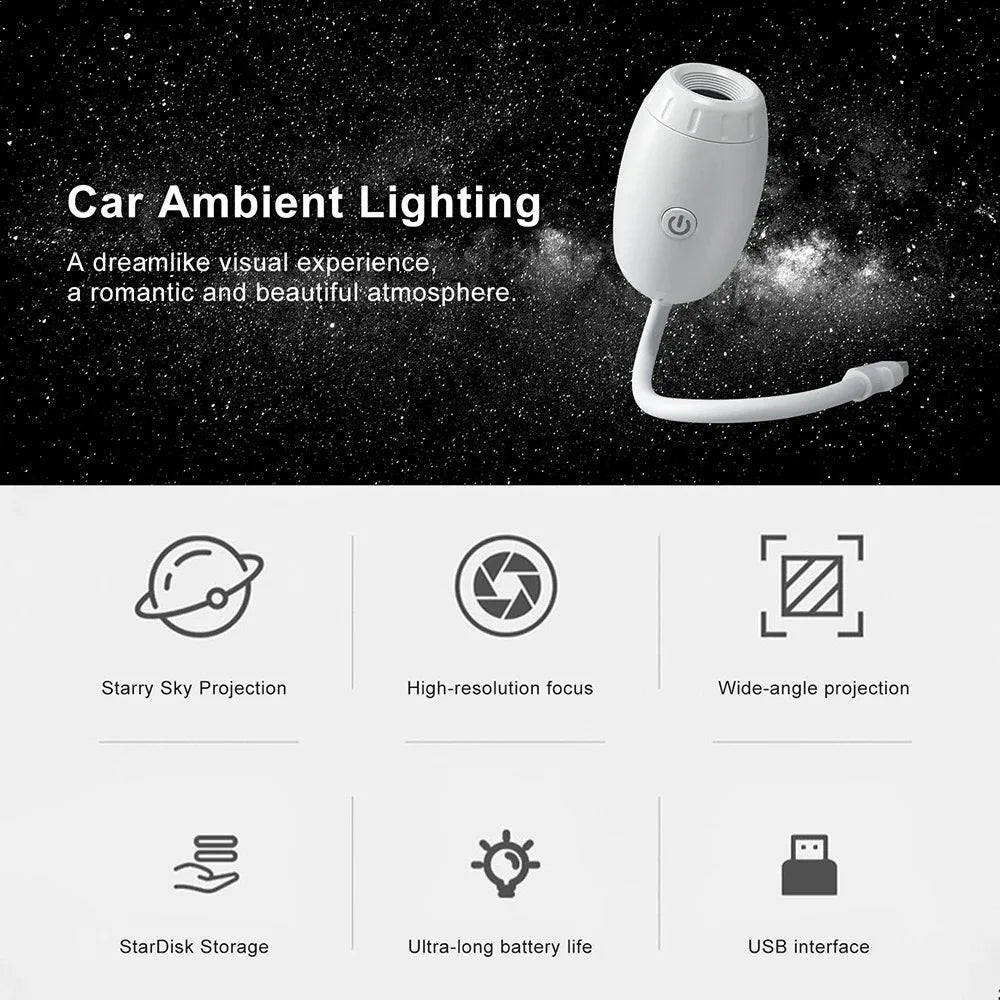 USB galaxy Projector Night Light Car Mood Light Cool Stuff For bedroom LED Starry Star Lamp Party Home Gaming Decor Saturn