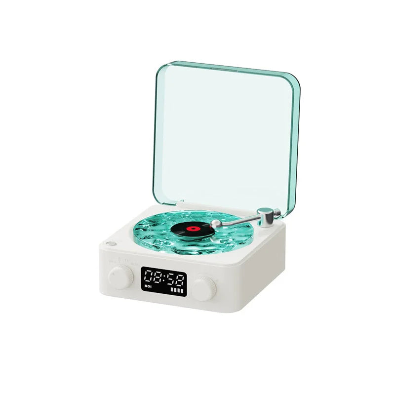 Retro Record Player Night Light with Bluetooth Speaker & White Noise Sleep Aid,RGB Mood Light for Relaxing Bedroom Nursery Decor