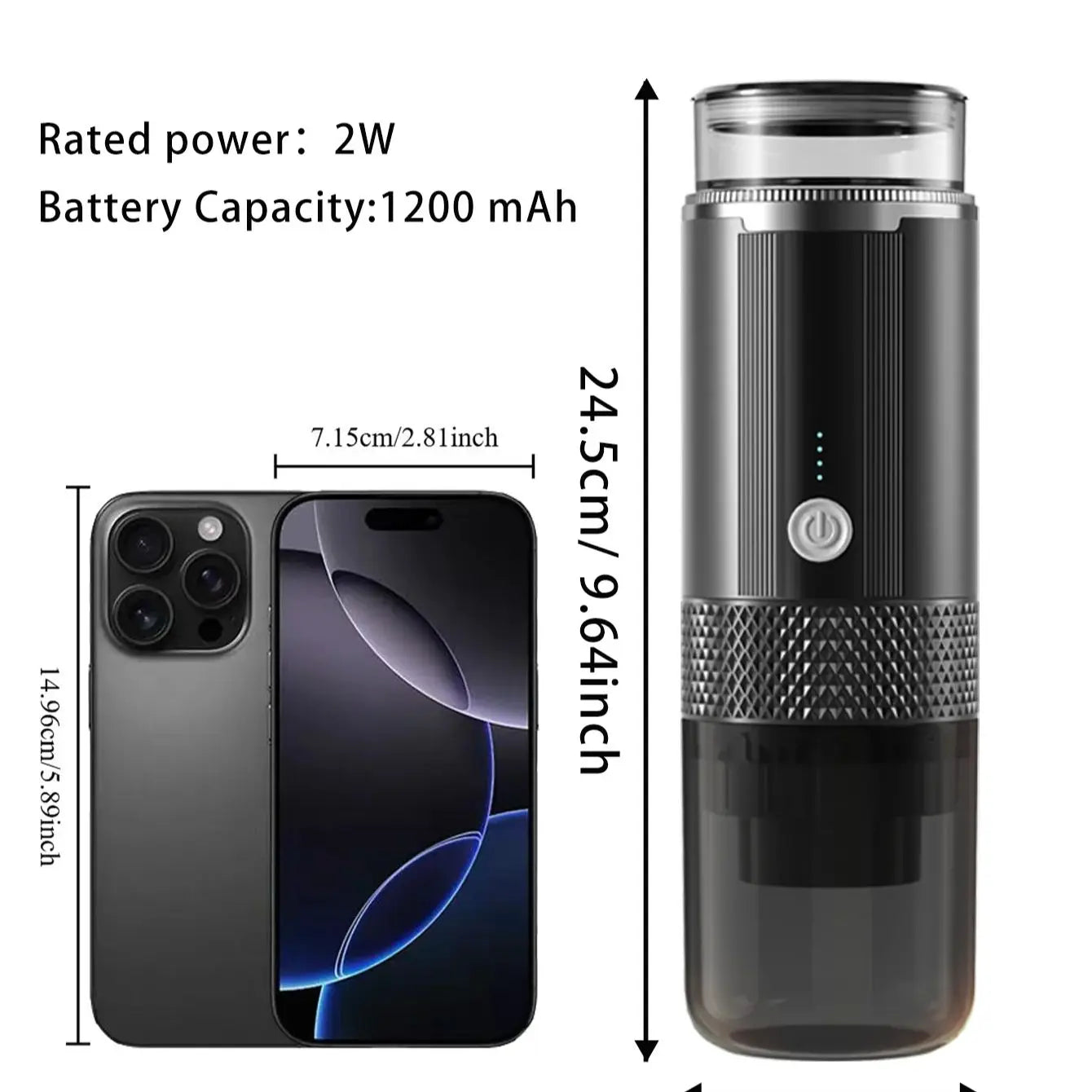 Portable Capsule Coffee Machine with 2-in-1 Design, One-Touch Dual Extraction, Compatible with Tea and Coffee Capsules, Essential for Car, Home, and Travel, Recommended for Office and Camping