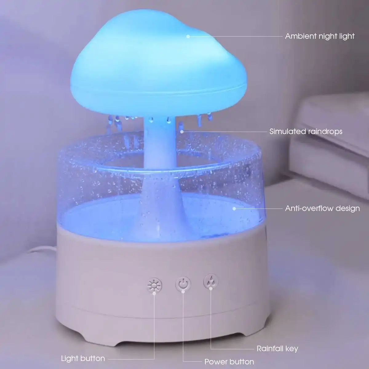 300ml USB Electric Aroma Diffuser Cloud-Shaped Colorful Ambient Light 3-Level Gradient Color Lighting Home Room Humidifier