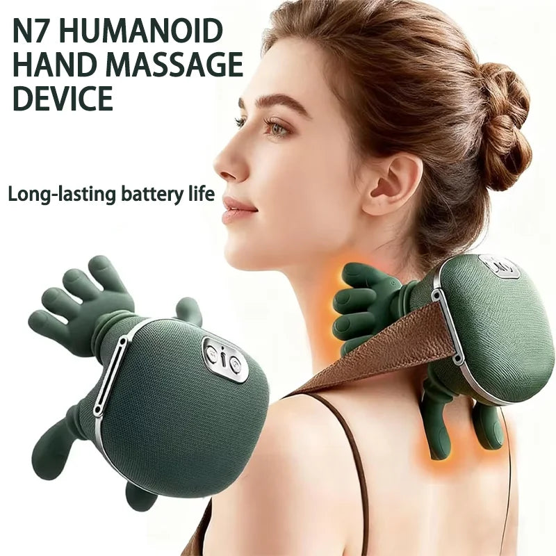 New shoulder and neck massager, neck massager, fully automatic charging finger press hand massager (without heating)