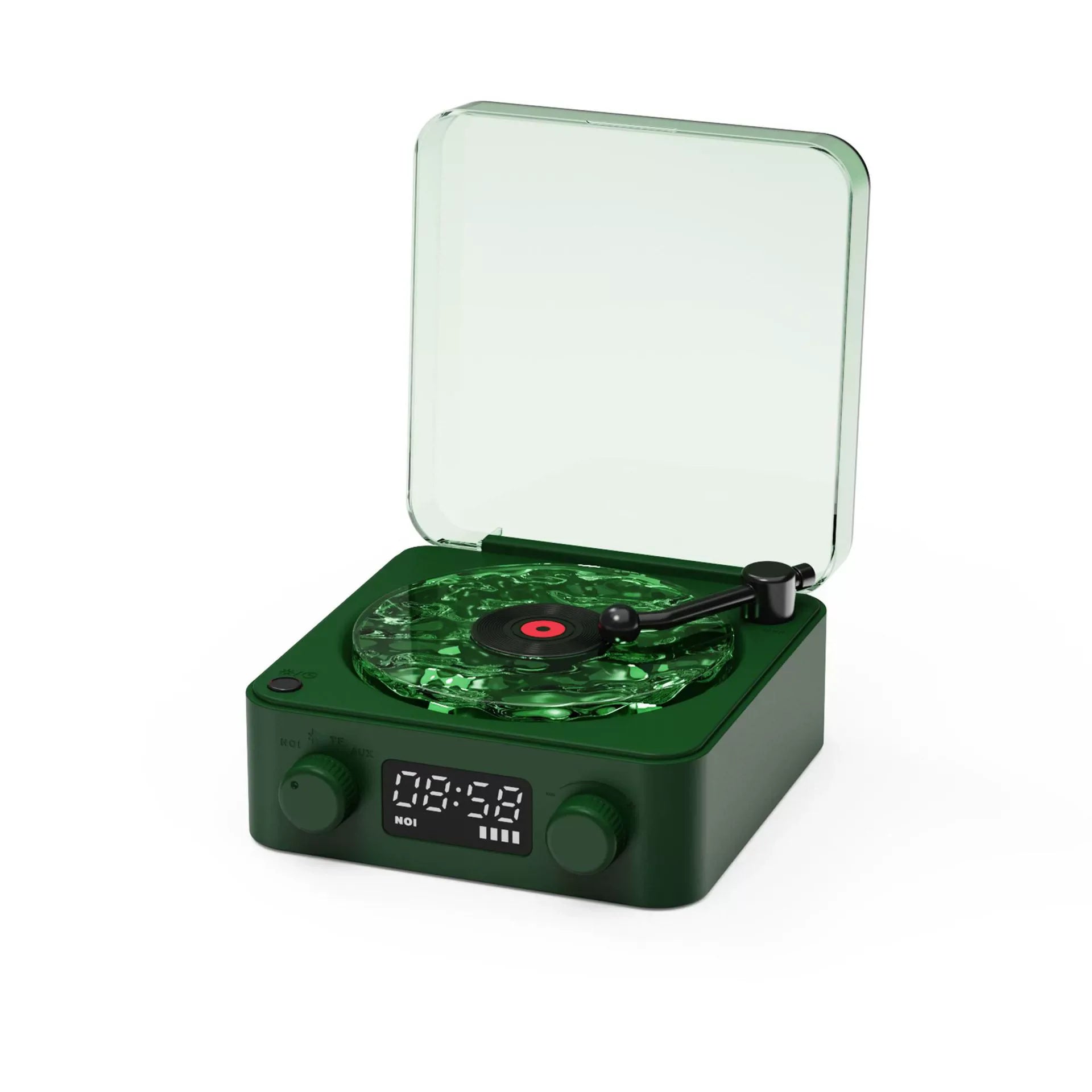 Retro Record Player Night Light with Bluetooth Speaker & White Noise Sleep Aid,RGB Mood Light for Relaxing Bedroom Nursery Decor