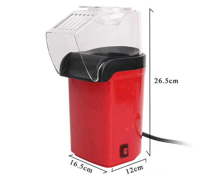 HOMEFISH Mini Electric Popcorn Machine Fully Automatic High Popping Rate Air Popper for Home Kitchen