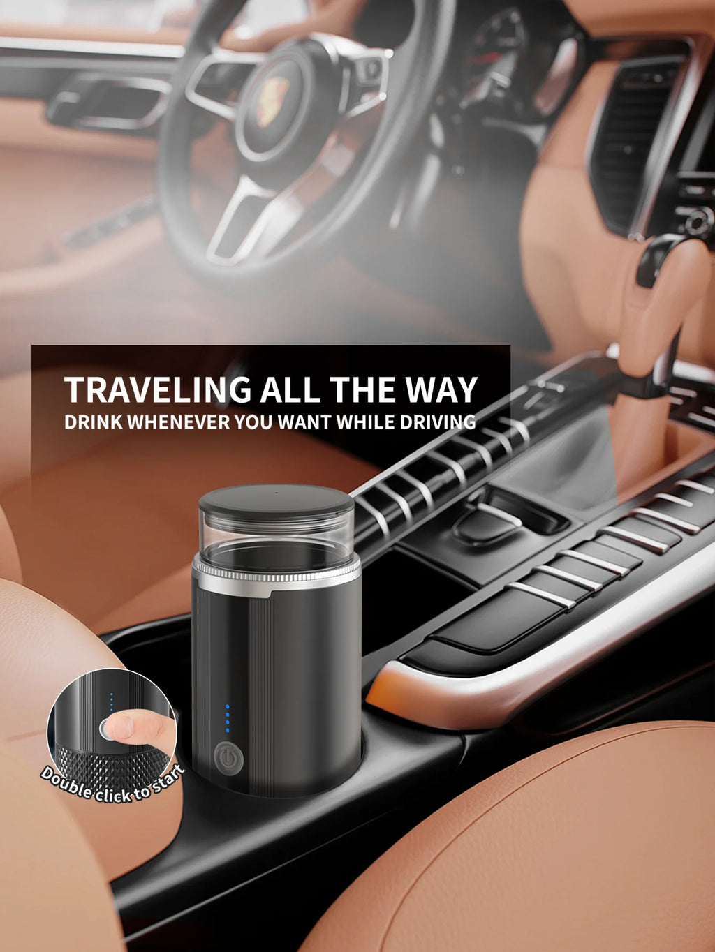 Portable Capsule Coffee Machine with 2-in-1 Design, One-Touch Dual Extraction, Compatible with Tea and Coffee Capsules, Essential for Car, Home, and Travel, Recommended for Office and Camping