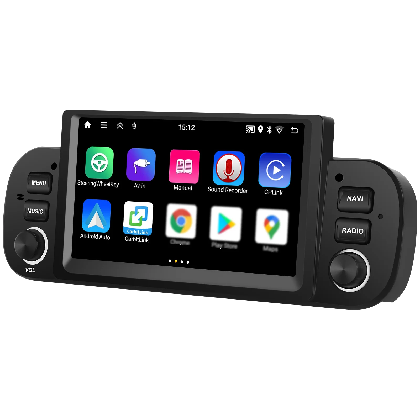 Podofo 6.2'' CarPlay Android Auto Car Stereo Radio 2+64G Multimedia Player With FM GPS Bluetooth WIFI For FIAT PANDA 2013-2020