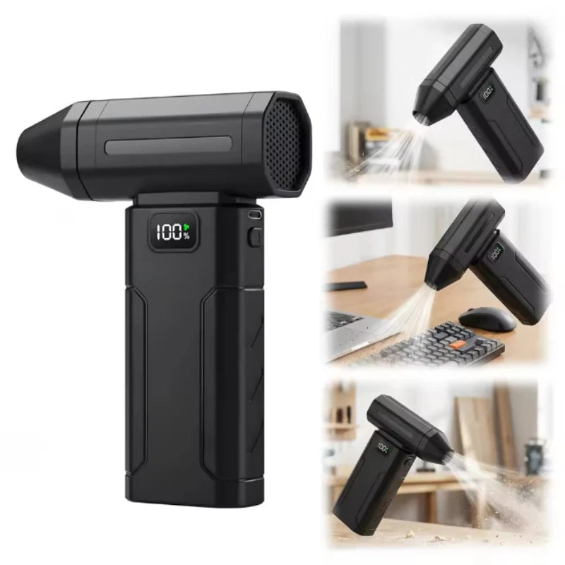 Powerful Violent Fan 150000RPM Mini Turbo Fan 5-Speed Handheld Portable Dust Blower Electric Dryer Screen Display for Car Comput