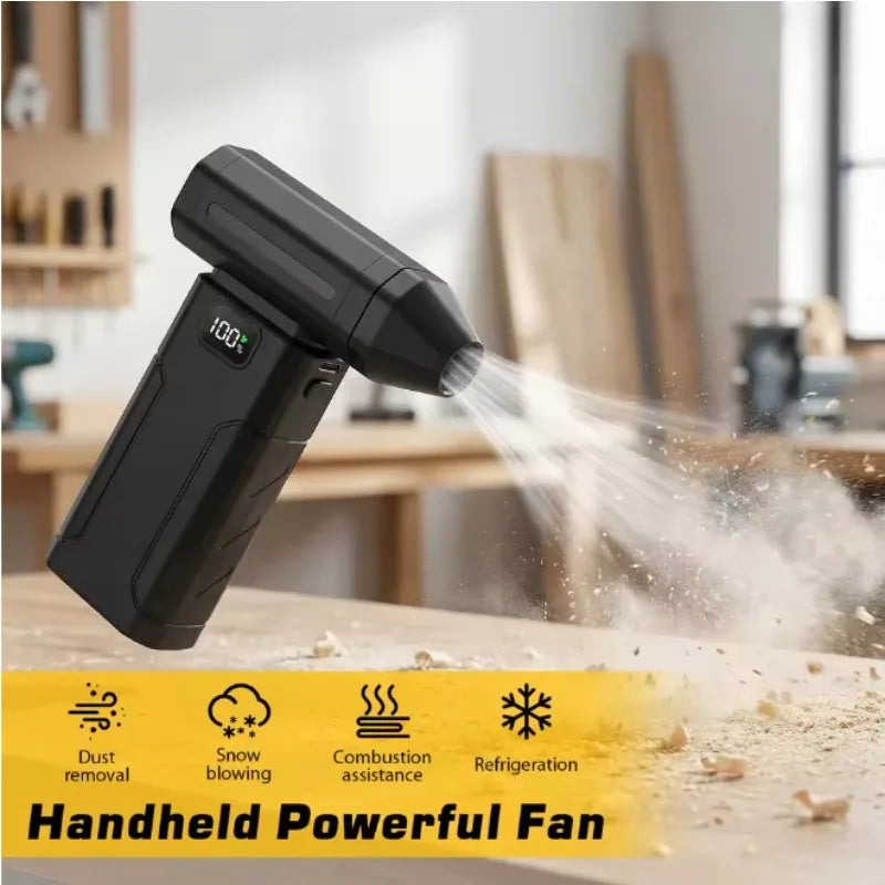 Powerful Violent Fan 150000RPM Mini Turbo Fan 5-Speed Handheld Portable Dust Blower Electric Dryer Screen Display for Car Comput