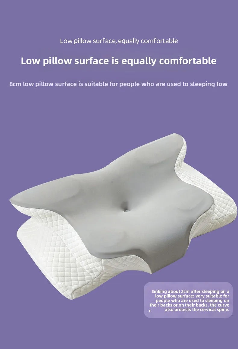 Butterfly Shape Memory Foam Pillow Ergonomic Design for Neck Pain Relief Back Side Sleepers Cervical Pillow Sleep Relaxation