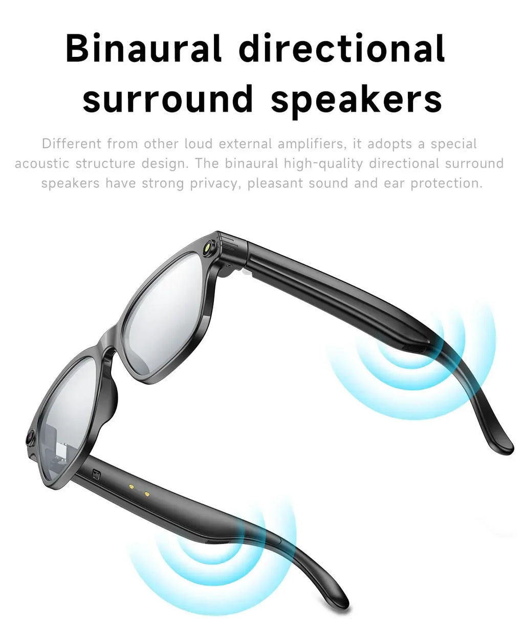 Lenovo 100MP Camera 8K HD Smart Glasses Chat GPT 260mAh Battery Bluetooth Call Voice Assistant Control Smart Glasses for Men