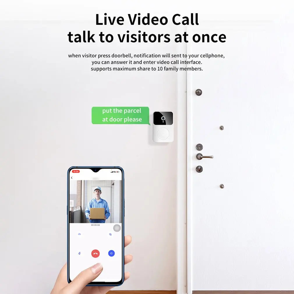 HD Doorbell Outdoor Door Bell Wireless WiFi Camera Security Night Vision Video Intercom Voice Change For Home Monitor Door Phone