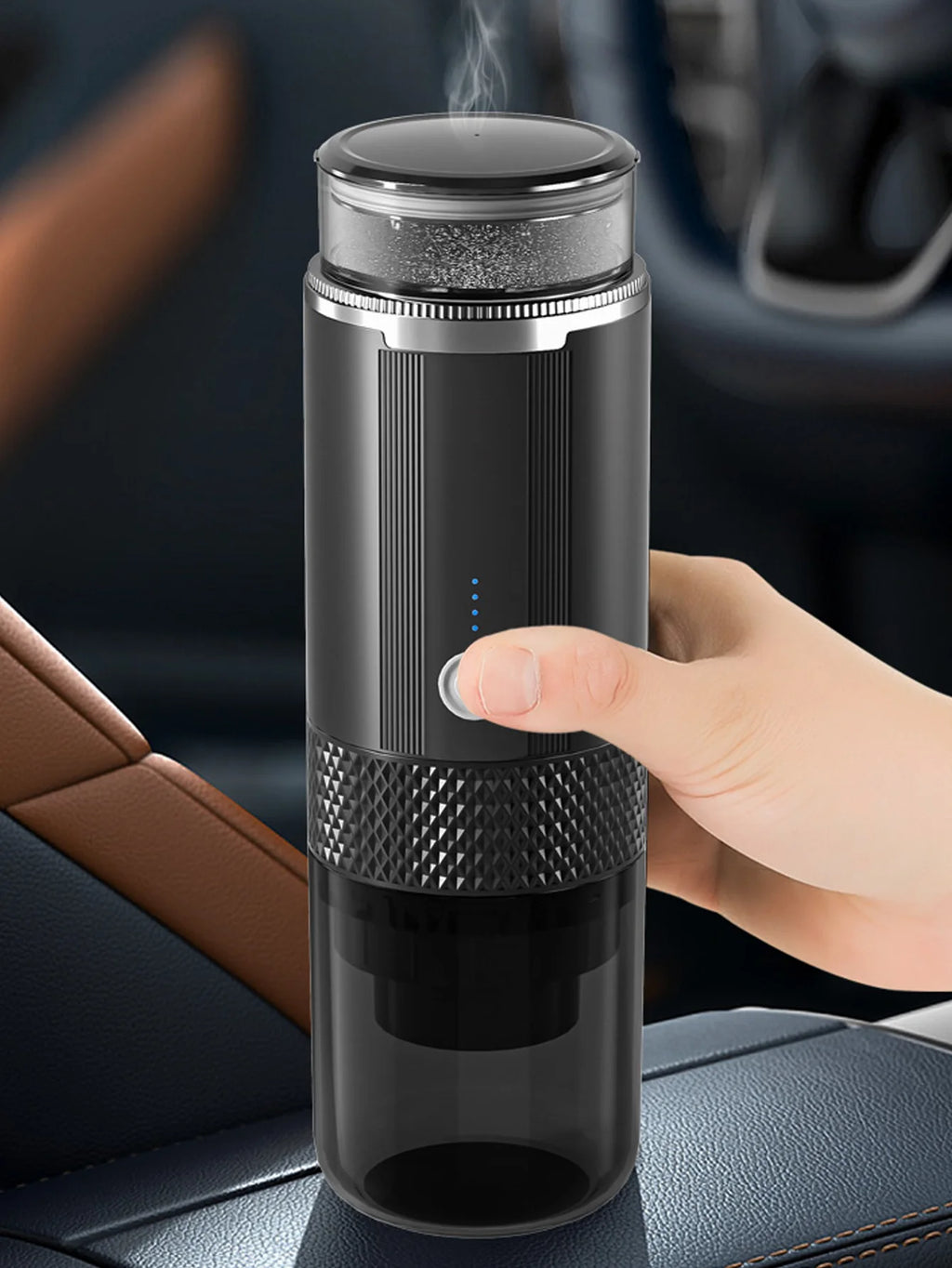 Portable Capsule Coffee Machine with 2-in-1 Design, One-Touch Dual Extraction, Compatible with Tea and Coffee Capsules, Essential for Car, Home, and Travel, Recommended for Office and Camping