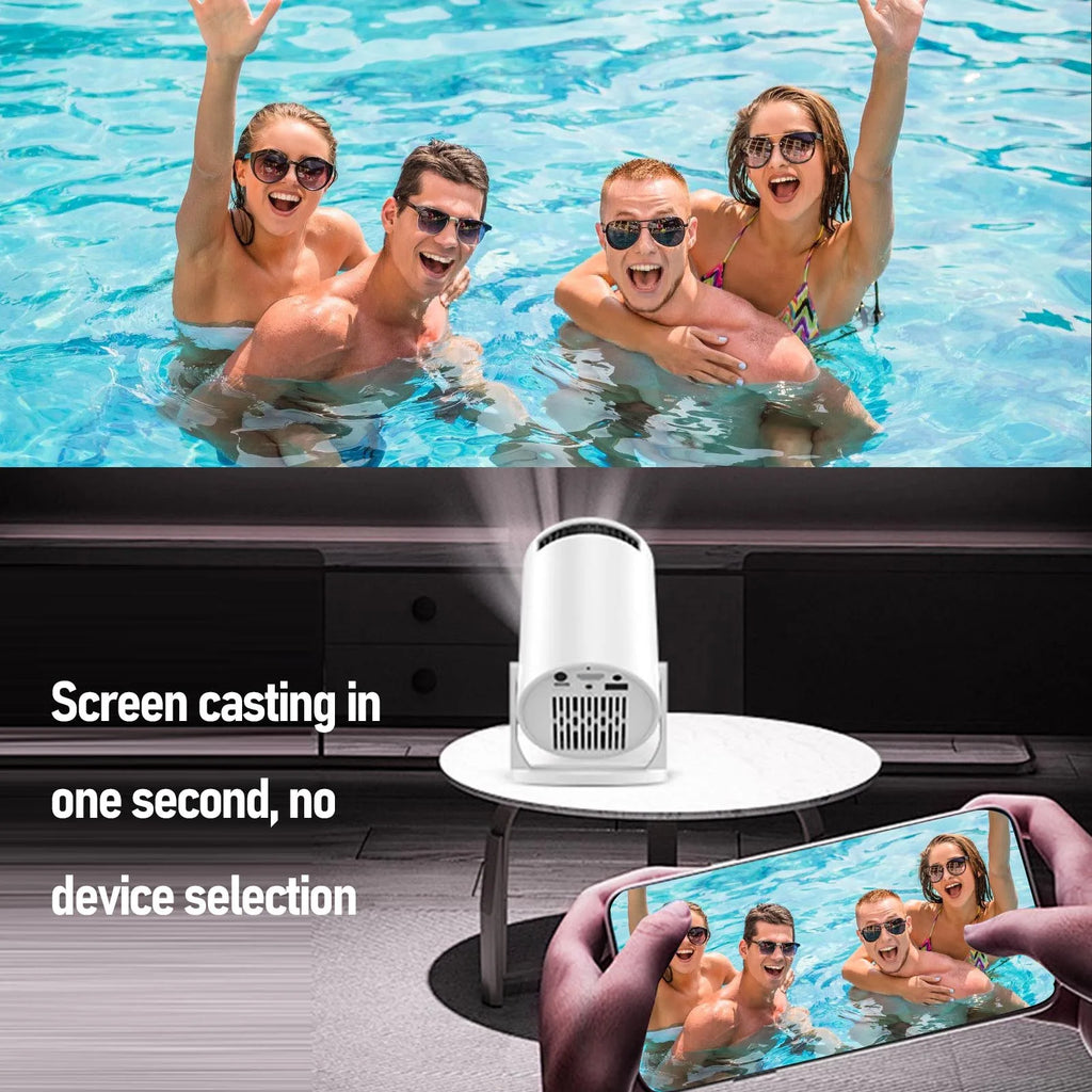 Portable Projector Projector Home Theater Movie Video Projector Multi Ports Low Noise 240° Rotation Small WiFi Video Projector