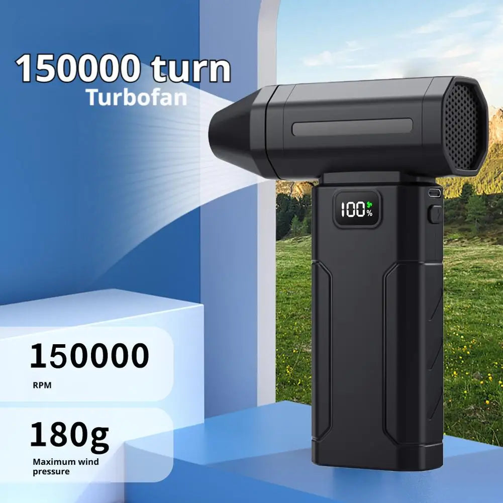 Powerful Violent Fan 150000RPM Mini Turbo Fan 5-Speed Handheld Portable Dust Blower Electric Dryer Screen Display for Car Comput