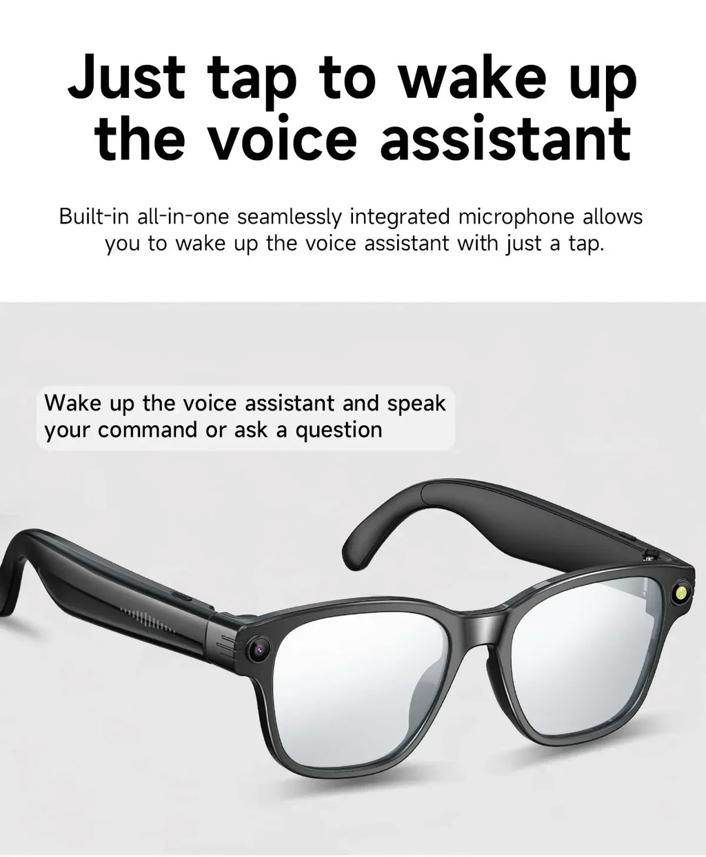 Lenovo 100MP Camera 8K HD Smart Glasses Chat GPT 260mAh Battery Bluetooth Call Voice Assistant Control Smart Glasses for Men