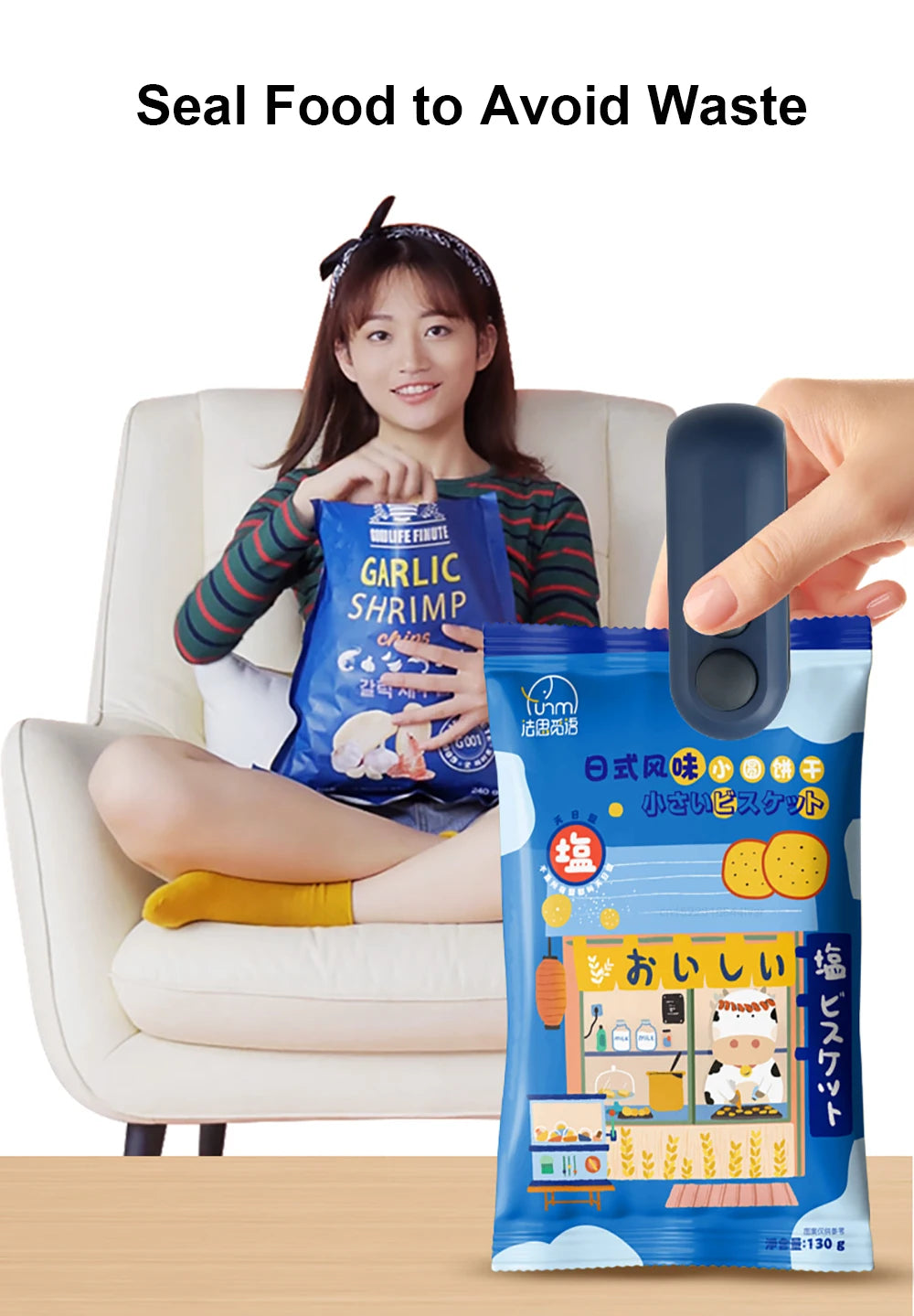Mini Heat Bag Sealer Rechargeable Food Packaging Heat Sealer Handheld Plastic Bag Sealing Machine Food Package Clip Bag Sealer